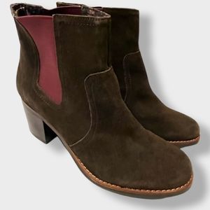 Sperry Chocolate Suede Heeled Boots